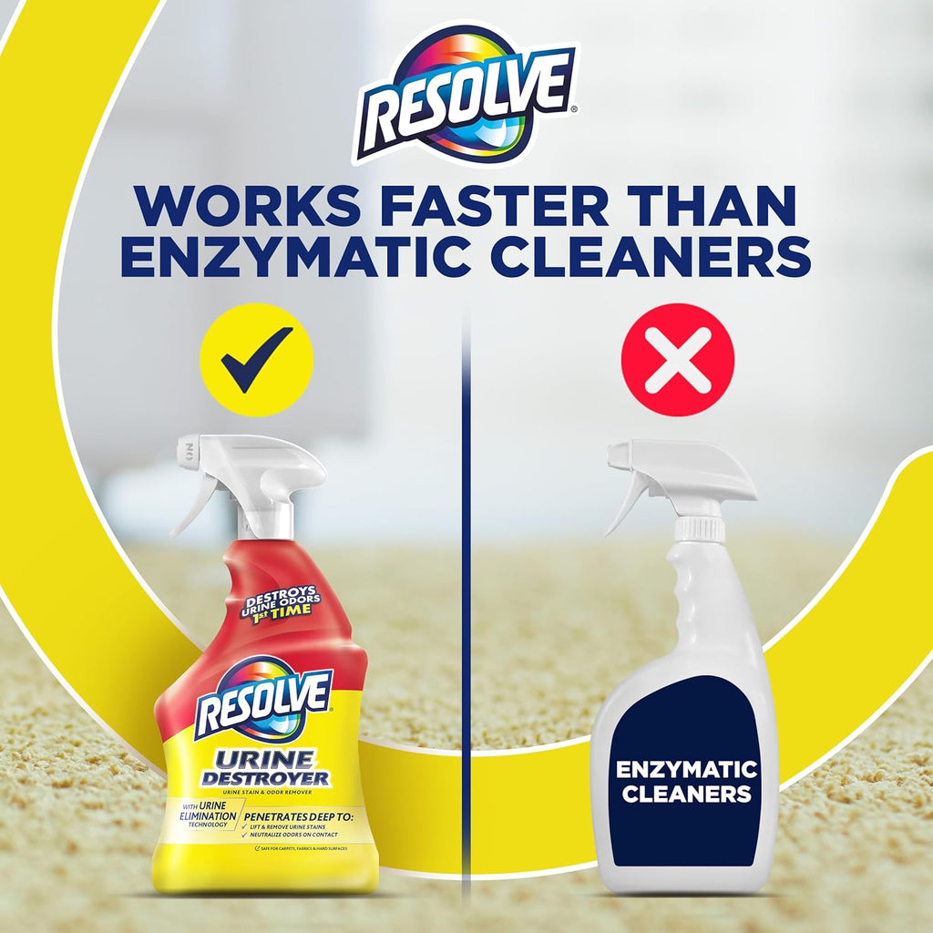 Close up of Resolve 32 Fluid Ounce packaging showcasing the anti remarking benefits.