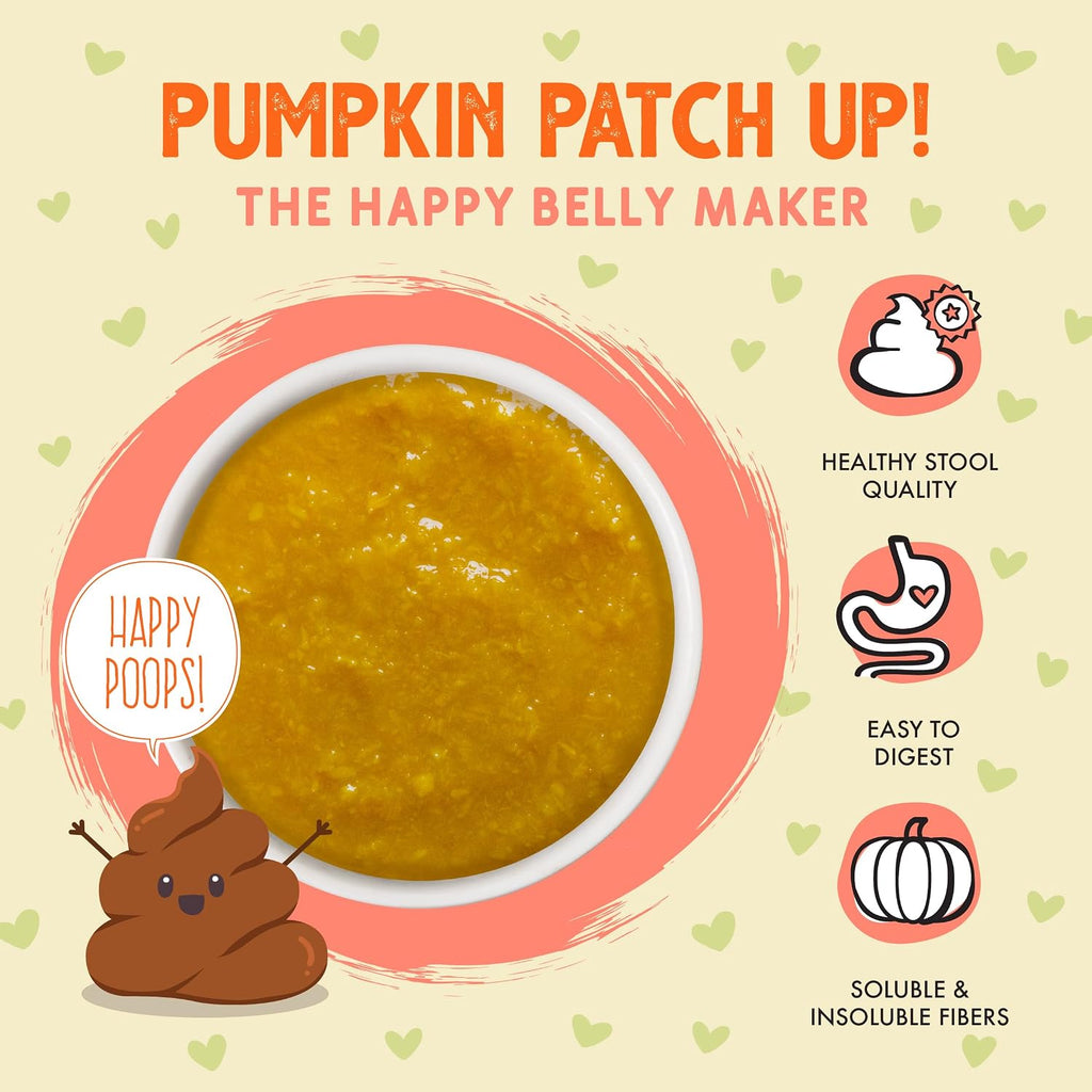 Close up of Weruva pumpkin puree pouch for dogs and cats