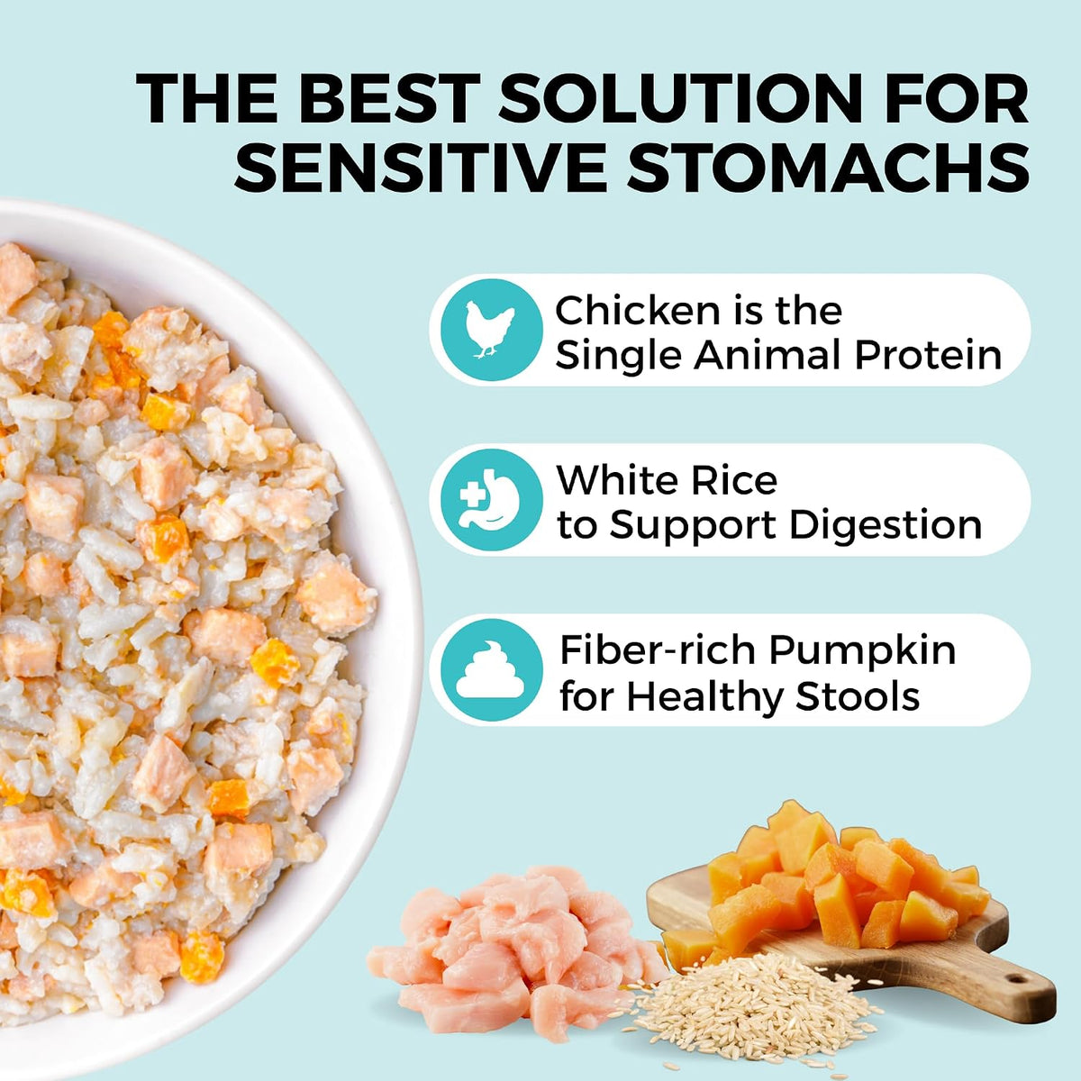 Front view of Kohapet sensitive stomach dog food pack of 6