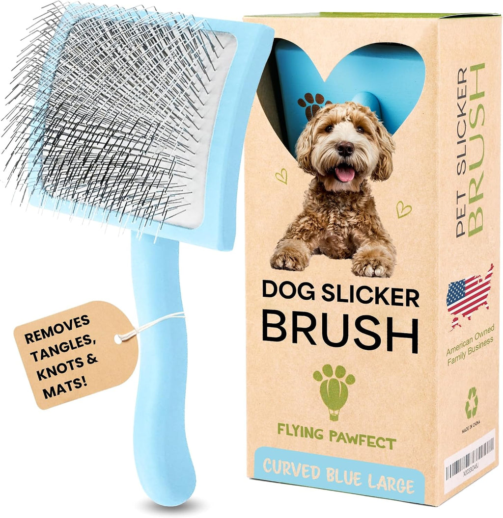 Slicker Brush for Dogs - Long Pin for Poodles, Doodles & Long Haired Dogs, Deshedding & Dematting Tool, Slicker Dog Brushes for Grooming (Coral, Flat Large) - Image 11