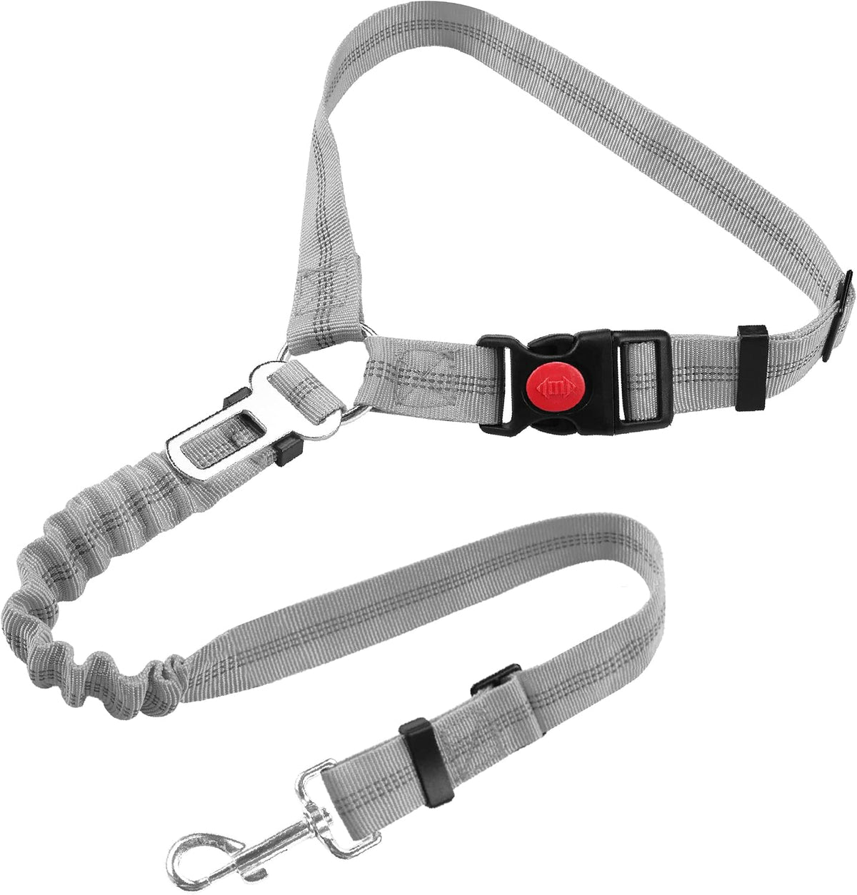 YAOHDAO Dog Seat Belt Harness for Car, Restraint Adjustable with Elastic Bungee Buffer Headrest for Vehicle, 360 degrees Swivel Carabiner Nylon Pet Safety Seat Belts Heavy Duty Car Harness for Dogs Rosy Red - Image 13