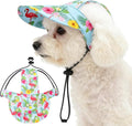 JpGdn dog baseball cap front view with Hawaiian Flamingo print