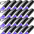 Hortsun twenty pieces handheld ultraviolet blacklight flashlights front view showcasing the compact black aluminum body.