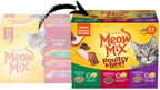 Meow Mix 24 pack single serving cups arrangement