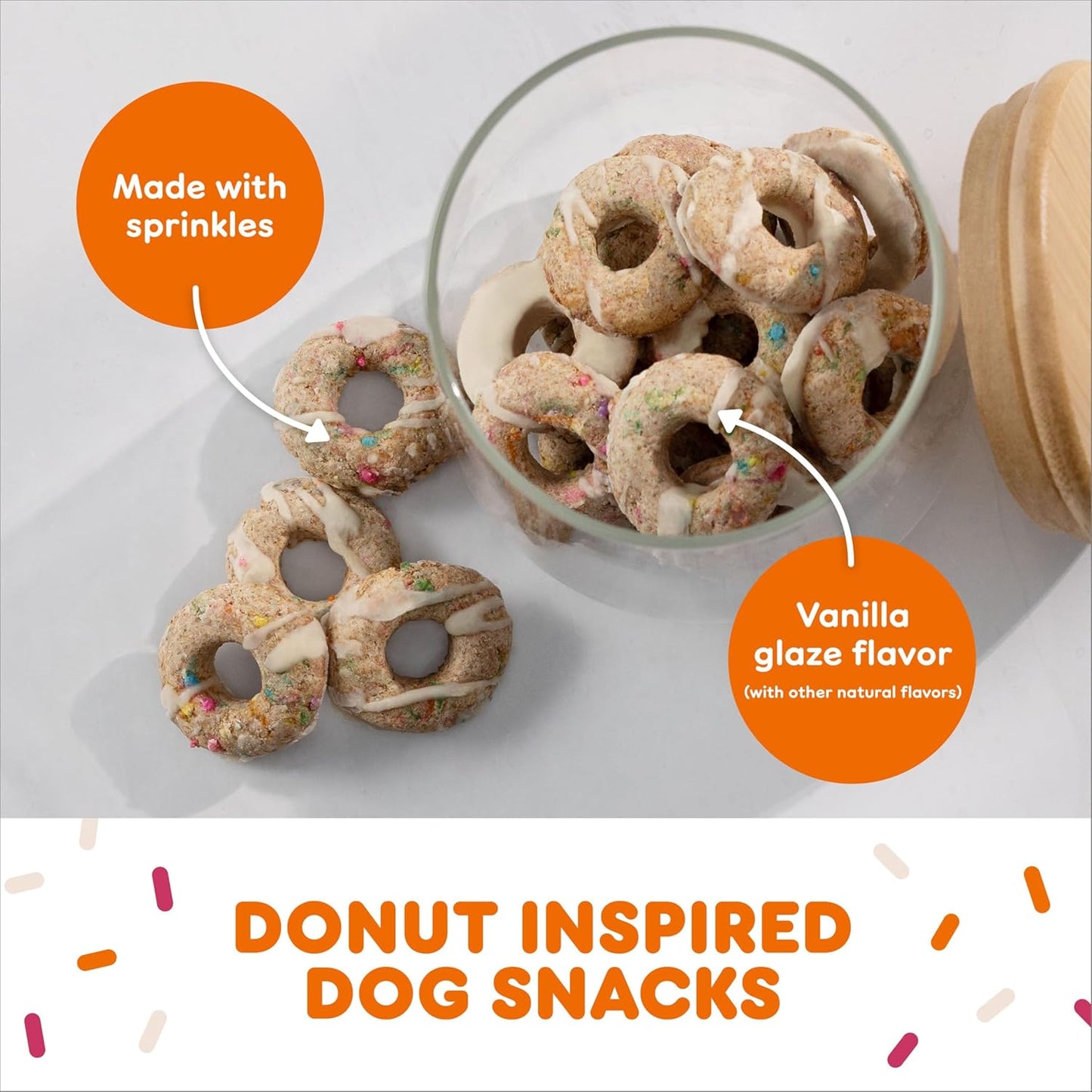 Crunchy vanilla glaze flavor dog biscuits by Milk-Bone for tartar control and fresh breath