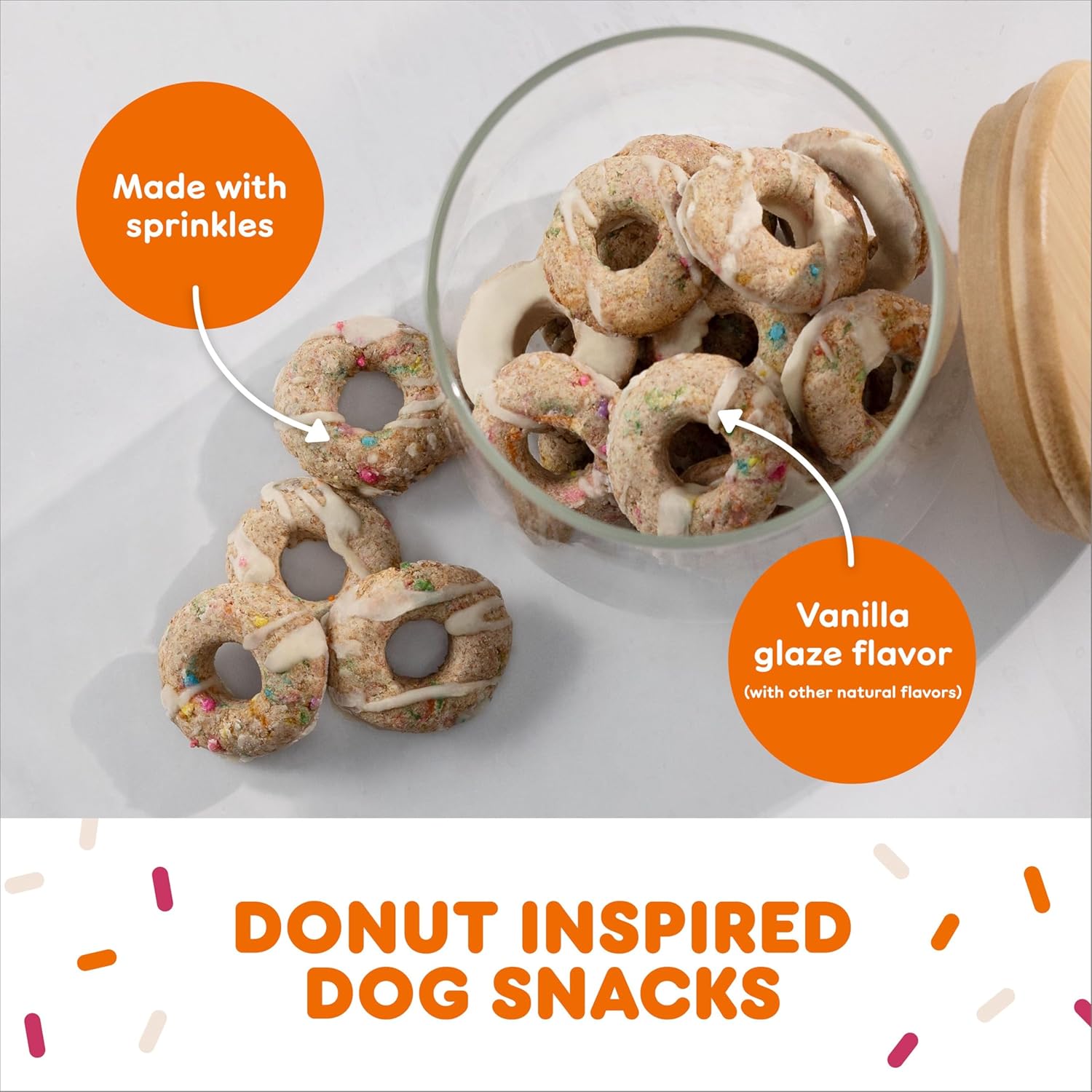 Crunchy vanilla glaze flavor dog biscuits by Milk-Bone for tartar control and fresh breath