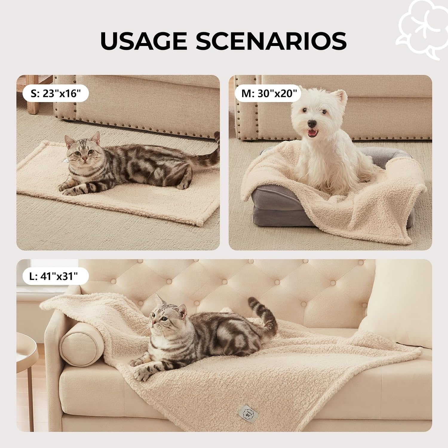 Machine washable soft sherpa dog crate mat and travel liner close up