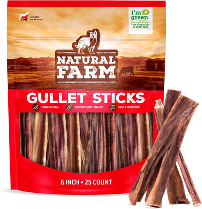 Natural Farm gullet sticks dog chews front view of packaging