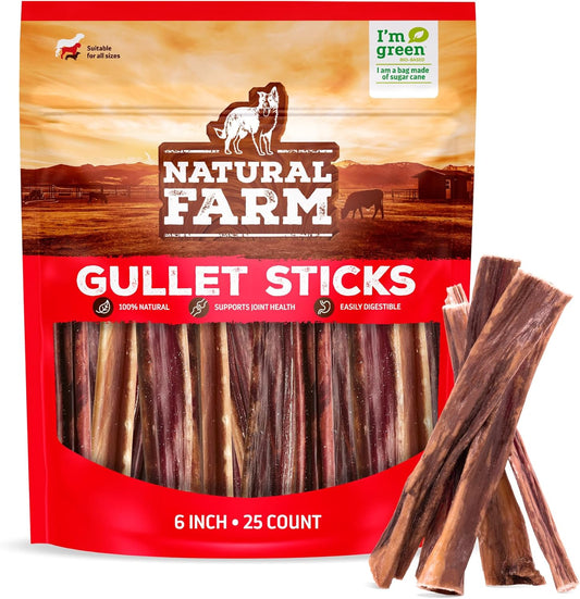Natural Farm gullet sticks dog chews front view of packaging
