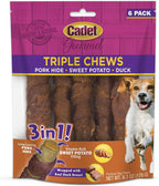 Cadet Gourmet Triple Chews Long-Lasting Pork Hide Sticks with Sweet Potato and Chicken, Healthy Dog Treats for Small & Large Dogs, 6 Count - Image 10