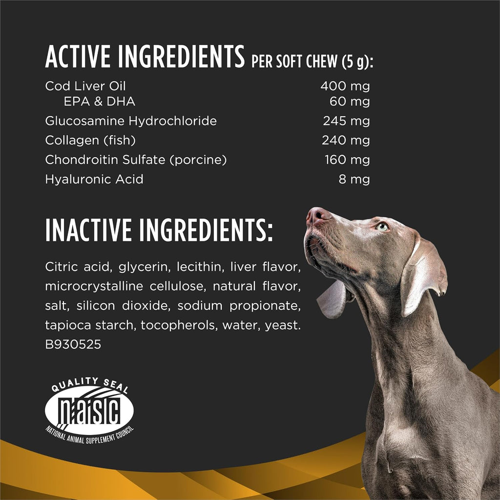 Authentic USA sourced Purina Pro Plan dog joint health soft chews for large breeds.