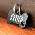 Ultra Joys custom pet identification tag reverse side displaying laser engraved contact phone numbers.