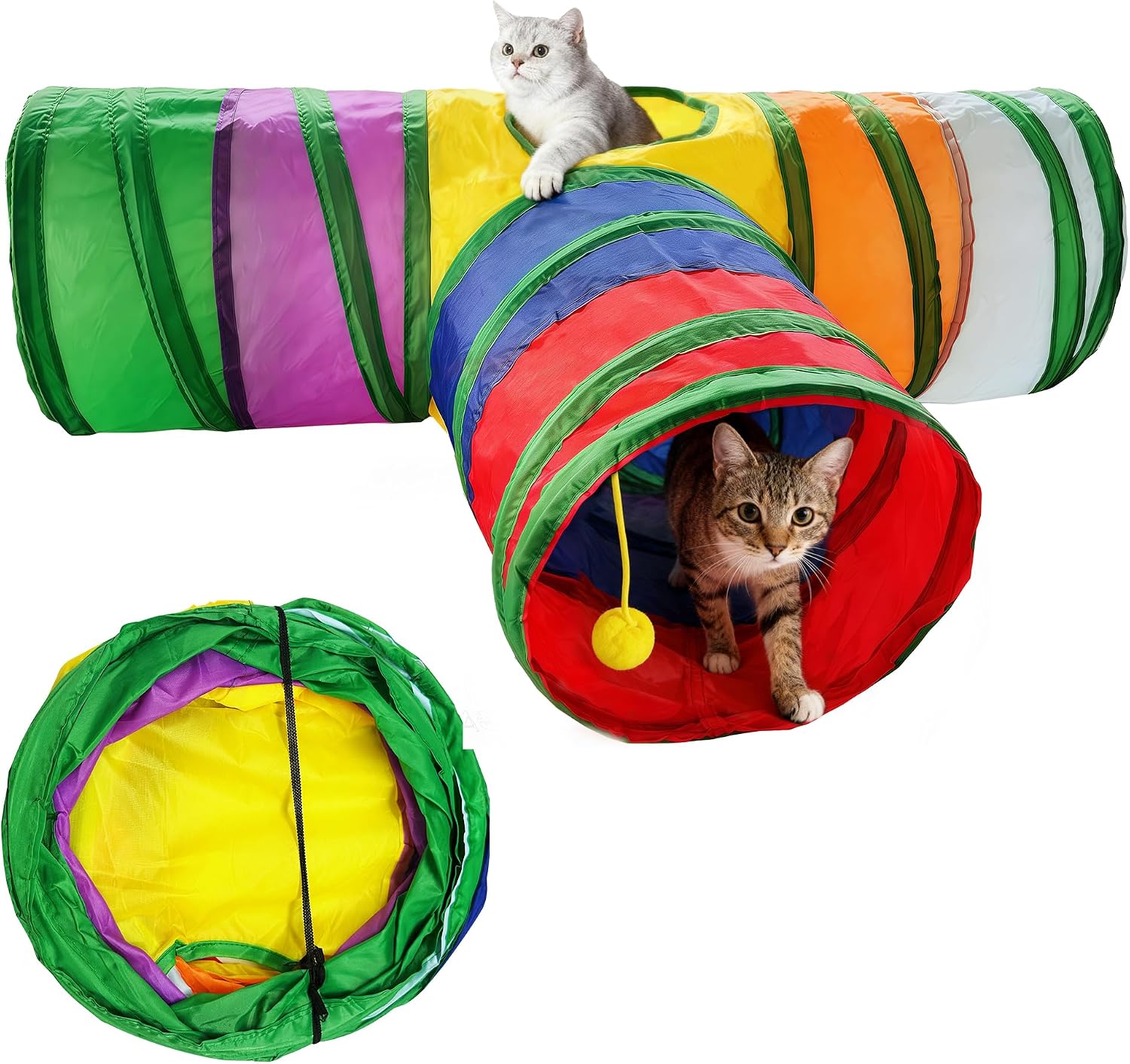Cat Tunnel,Cat Tunnels for Indoor Cats,Tree Trunk Play Toy for Large CatsKitten and Other Small Animals to Chase and Play,Foldable Easy to Store,Cat Tube Toys Long 59" - Image 12