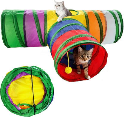 Cat Tunnel,Cat Tunnels for Indoor Cats,Tree Trunk Play Toy for Large CatsKitten and Other Small Animals to Chase and Play,Foldable Easy to Store,Cat Tube Toys Long 59" - Image 12