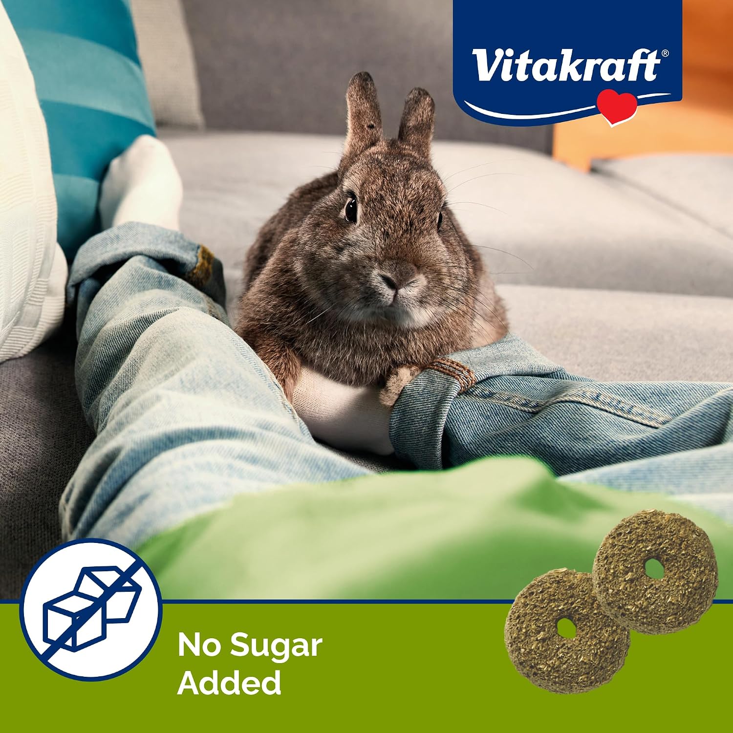 Back label of Vitakraft pet snack showing product instructions.