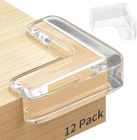 Omiliv 12 pack clear silicone corner protectors for furniture