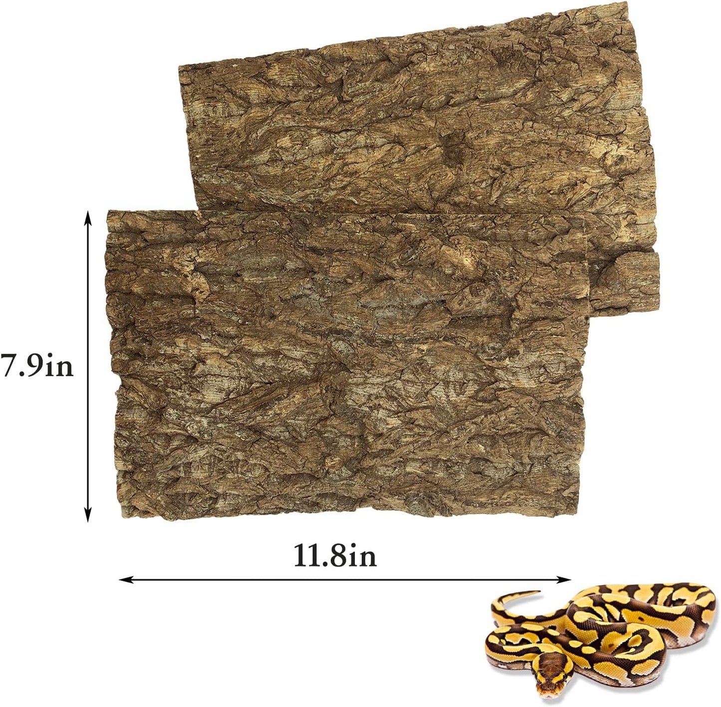 Two pieces of Tfwadmx reptile tank backdrop panels highlighting the natural champagne wood structure.
