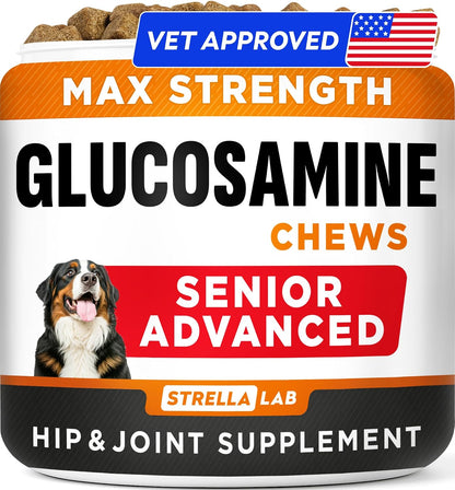 Senior Advanced Glucosamine Chondroitin Joint Supplement for Dogs - Hip & Joint Pain Relief Pills - Large & Small Breed - Hip Joint Chews Canine Joint Health - Dogs&Horses - Bacon Flavor-120Ct - Image 15