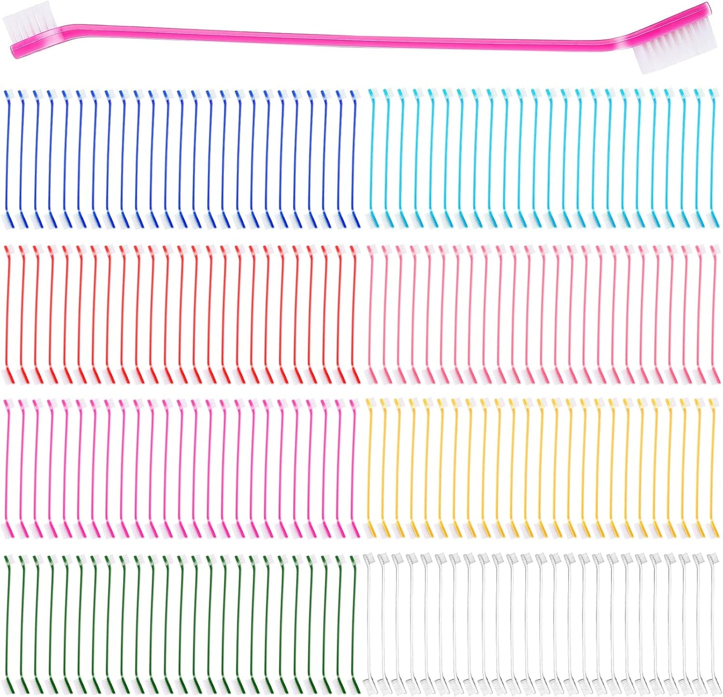 Nuogo 200 pieces dog toothbrush bulk kit front view