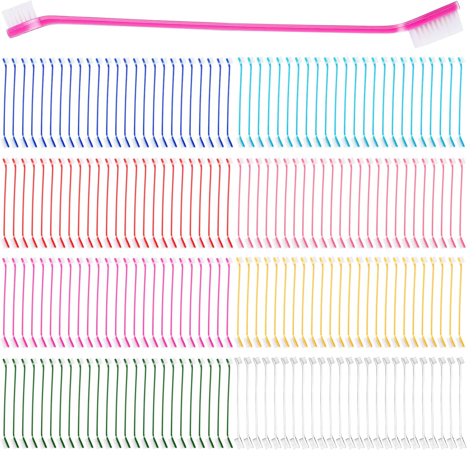 Nuogo 200 pieces dog toothbrush bulk kit front view
