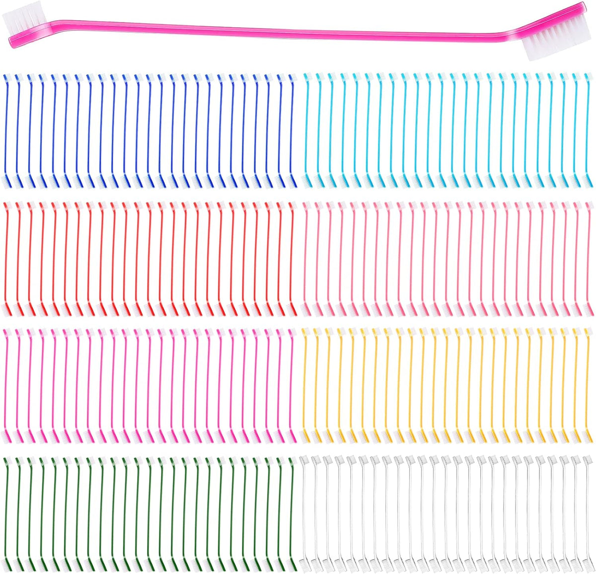 Nuogo 200 pieces dog toothbrush bulk kit front view
