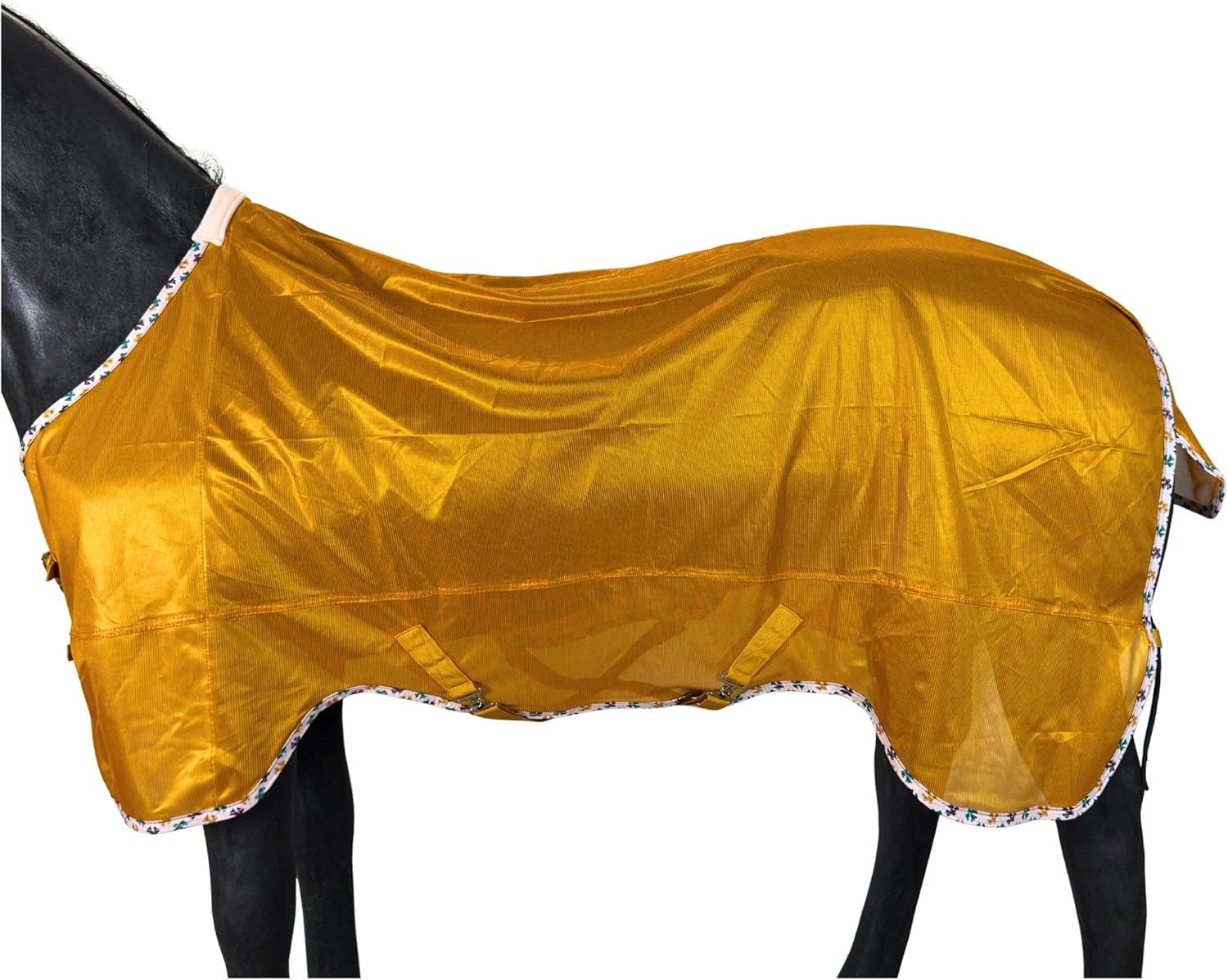 BARN & STABLE Breathable and UV Protective Tear-Resistant Mesh Horse Fly Sheet Comfy Equine Summer Sheet with Removable Web Leg Straps (White - Loose Fit, 78 in) - Image 10