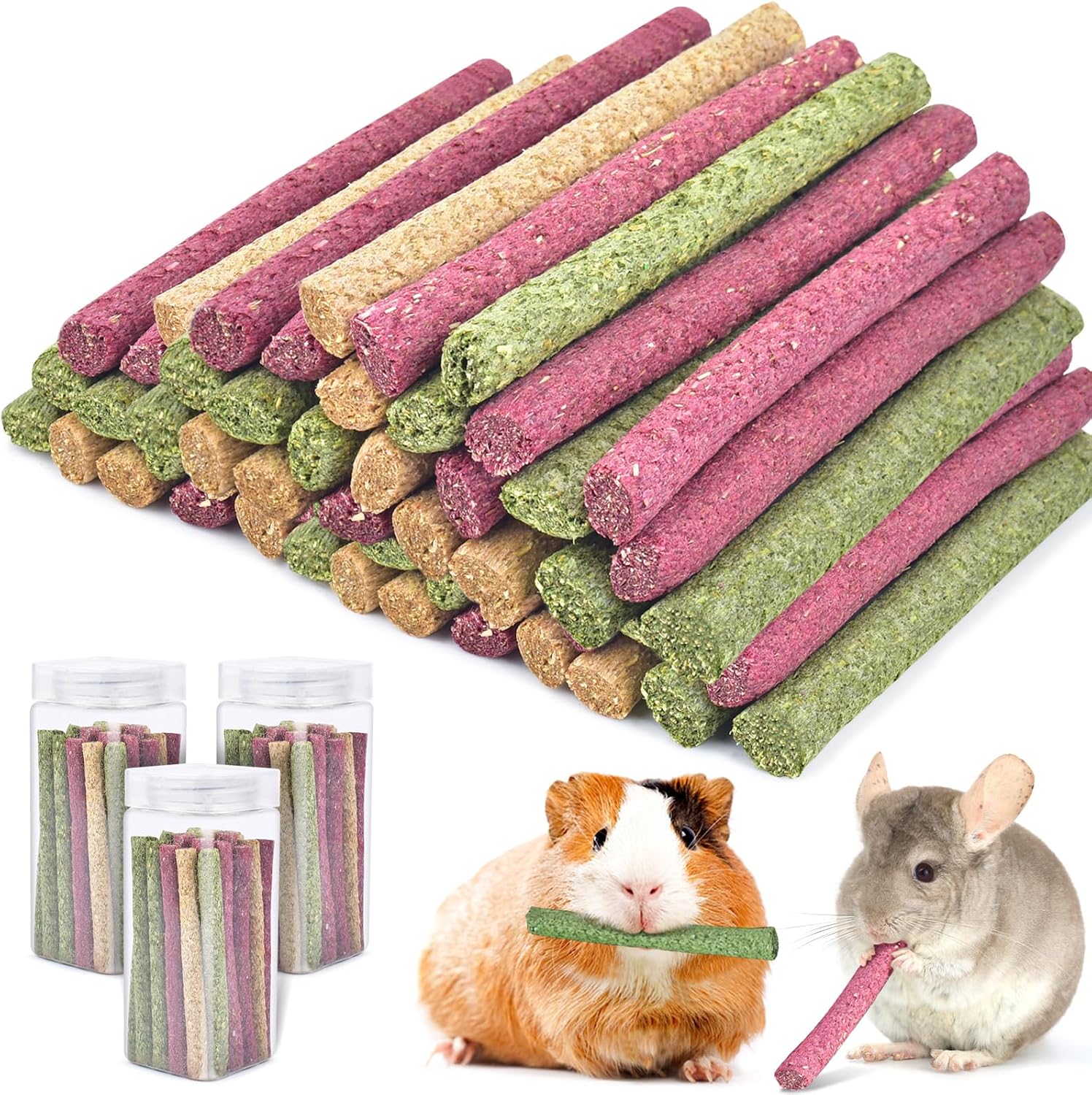 ERKOON Timothy Hay Sticks,Rabbit Chew Toys for Teeth Natural Molar Sticks Rabbits Treats for Bunnies, Chinchilla Guinea Pigs, Gerbil, Hamster (25 Pcs) - Image 10
