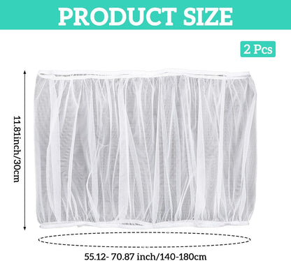 White nylon mesh bird cage net skirt showing elasticity