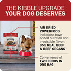 Redbarn Powerfood Fusion 3.5 pound bag showing the mix of baked kibble and air-dried meat pieces for adult dogs