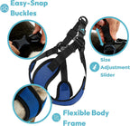 Gooby escape free dog harness with premium metal D rings and quick release buckle.
