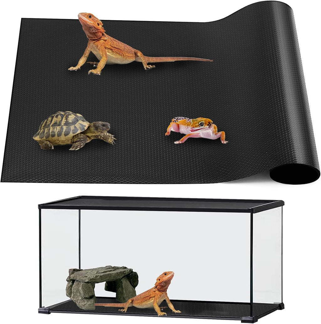 Zunzingy reptile mat front view of black terrarium substrate liner