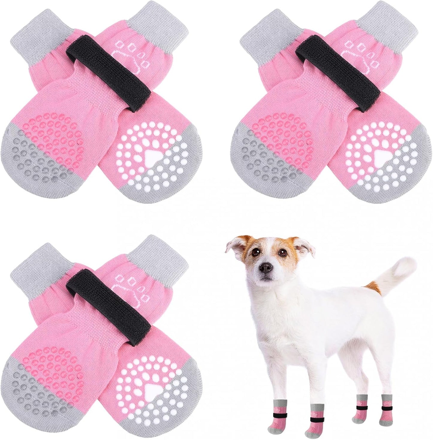 SCENEREAL Anti Slip Dog Sock to Prevent Licking Paws for Hardwood Floors, Boots & Paw Protector Shoes for Hot/Cold Pavement with Grippers, Double Sides Grips for Small Medium Large Senior Dogs - Image 11