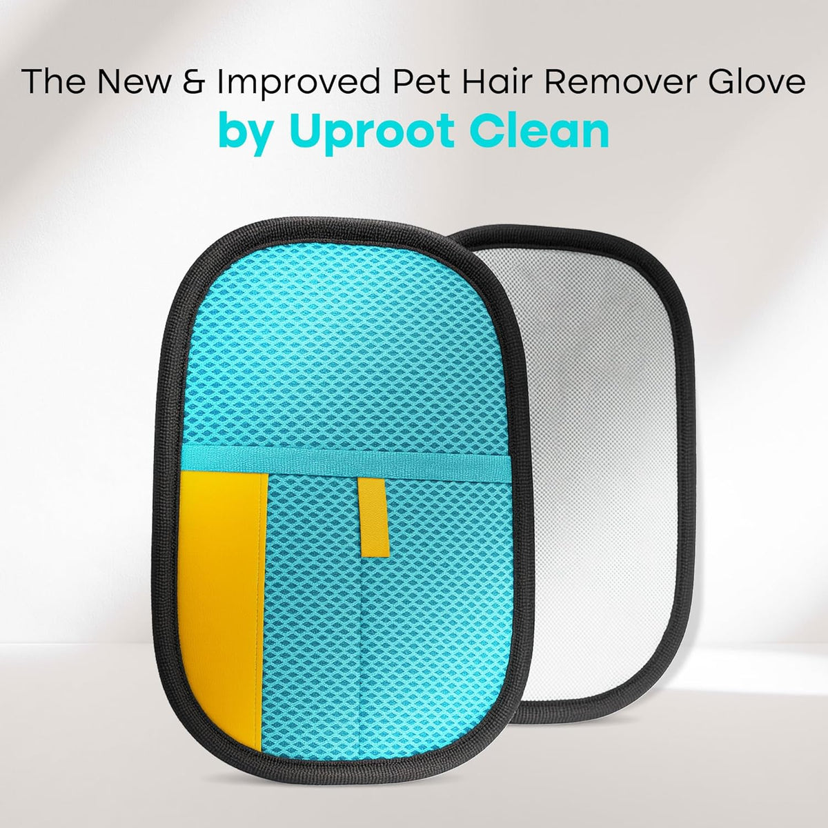 Uproot Clean electrostatic pet hair remover glove cleaning a couch