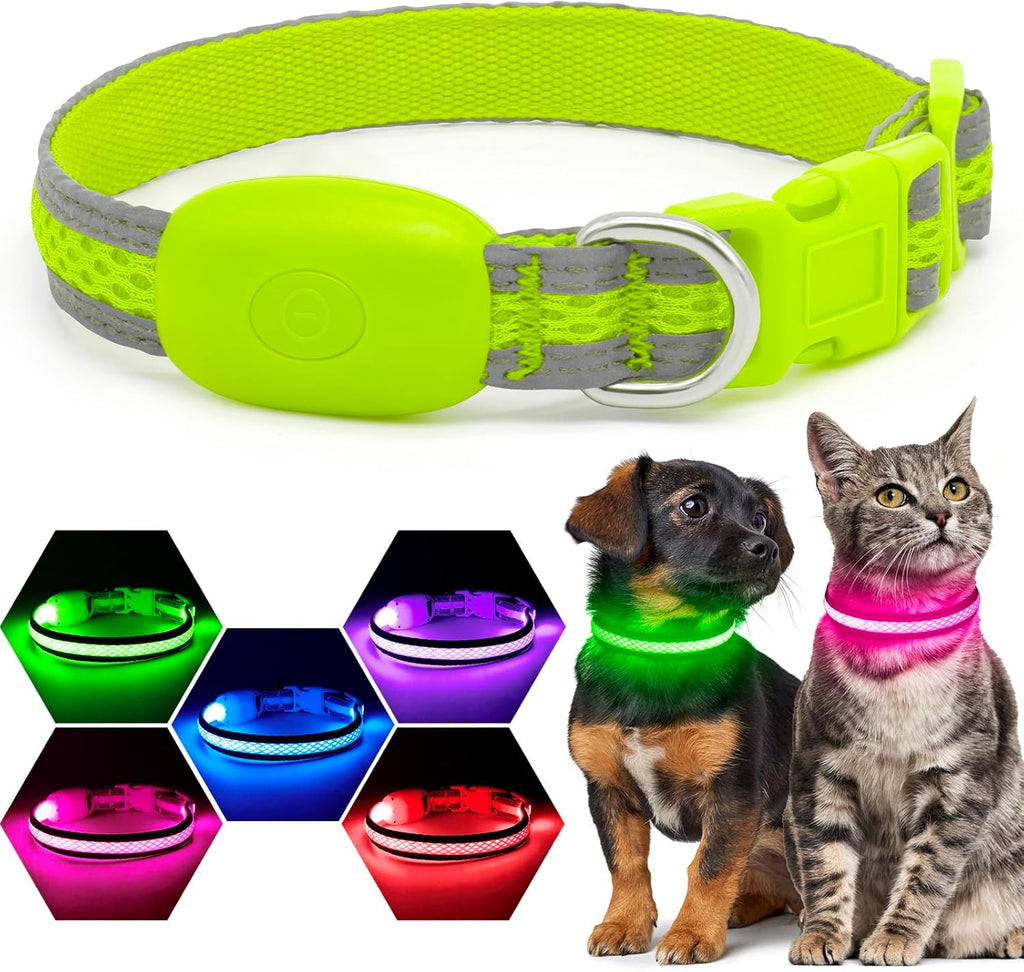 Flashseen LED Dog Collar, Light Up Dog Collar USB Rechargeable, Brightest Dog Lights for Night Walking, Adjustable Dog Collar Light for Dog Safety (Green, Large) - Image 14