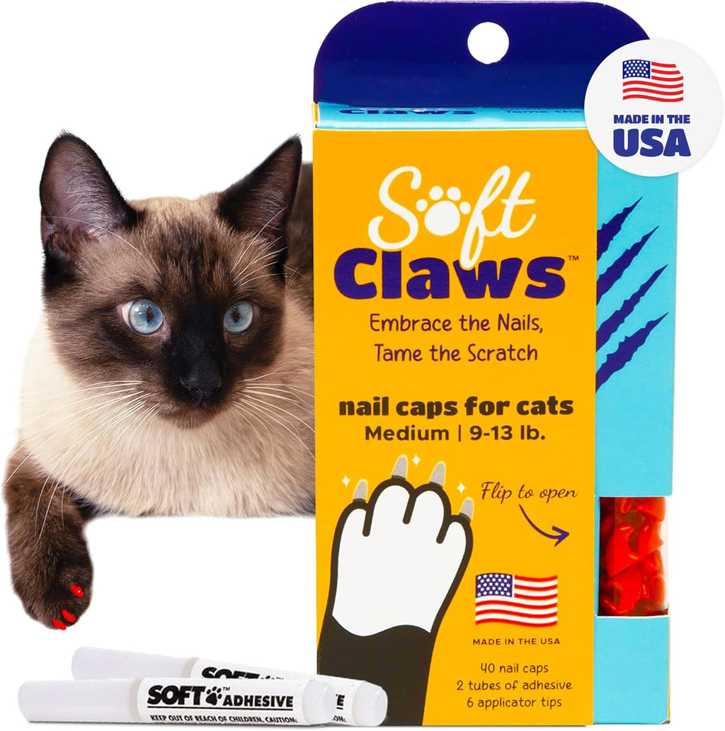 Soft Claws Cat Nail Caps for Medium Cats - (40 Caps, Clear) - Made in USA - Veterinarian-Developed | Protects Furniture & Skin - Easy to Apply, Long-Lasting Anti-Scratch Soft Cat Claw Covers - Image 12