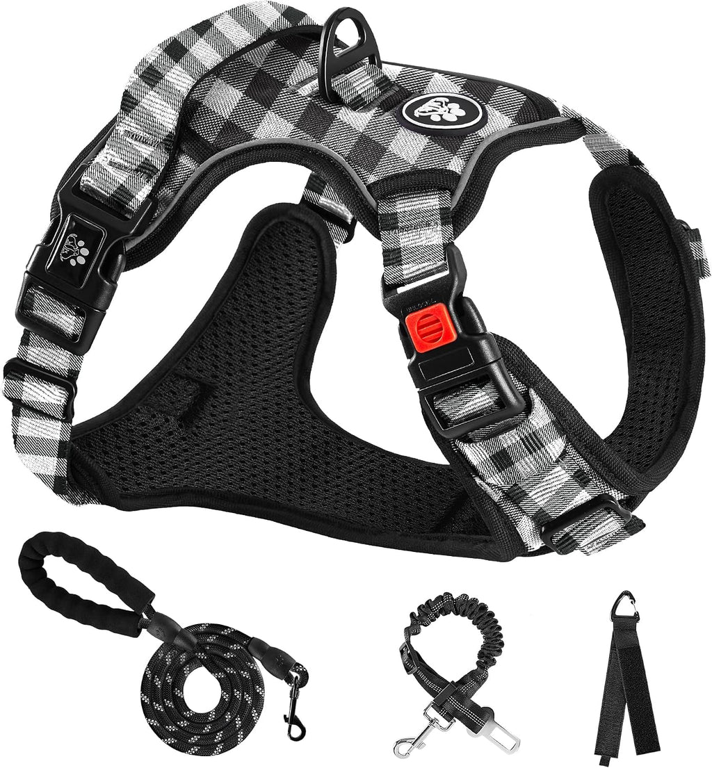 NESTROAD No Pull Dog Harness,Adjustable Oxford Medium Dog Harness with Leash,Reflective No-Choke Pet Vest Harness with Easy Control Soft Handle for Small Medium Large Dogs(M,Pink) - Image 14