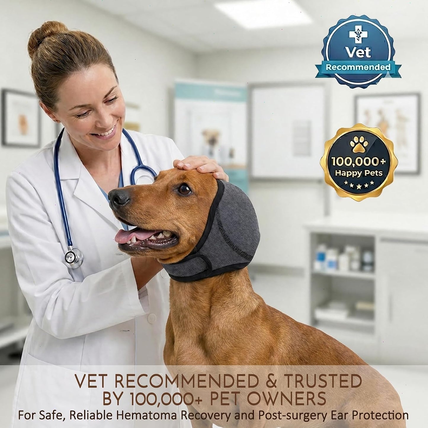 HOFI non slip head wrap for pet ear protection side view