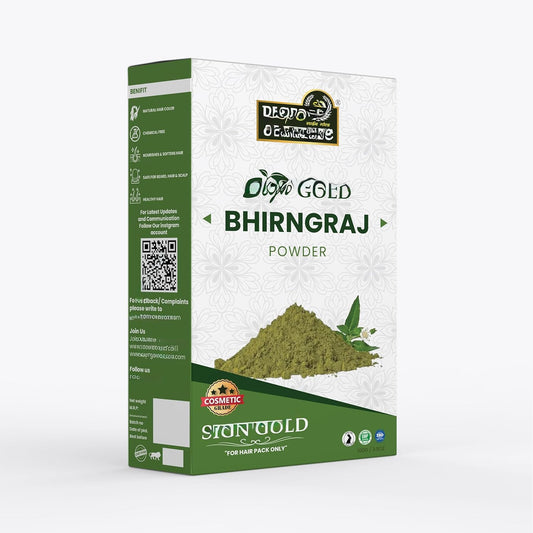 Hiredit Bhringraj Eclipta Alba Powder 100g front view for natural hair growth treatment.