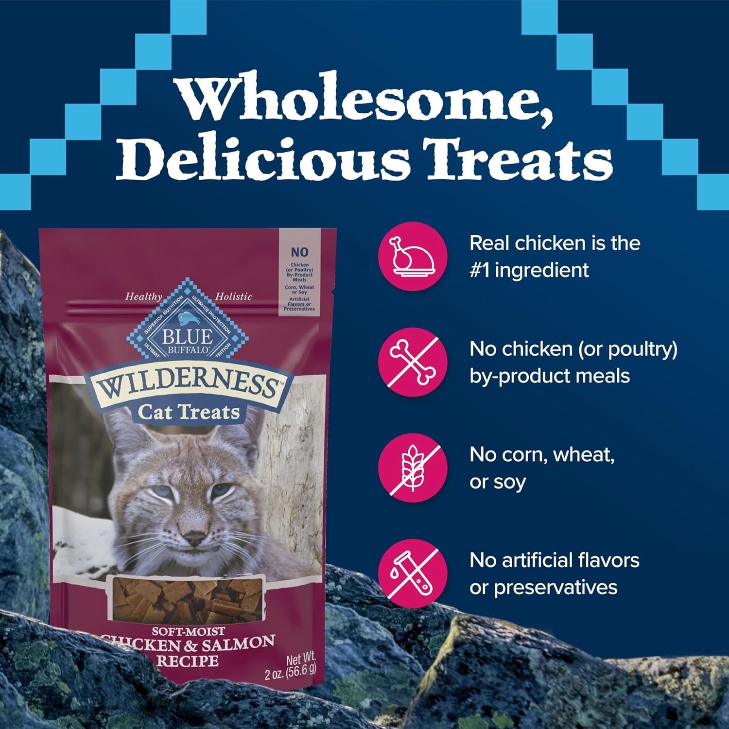 Blue Buffalo Wilderness high protein cat treats nutritional information
