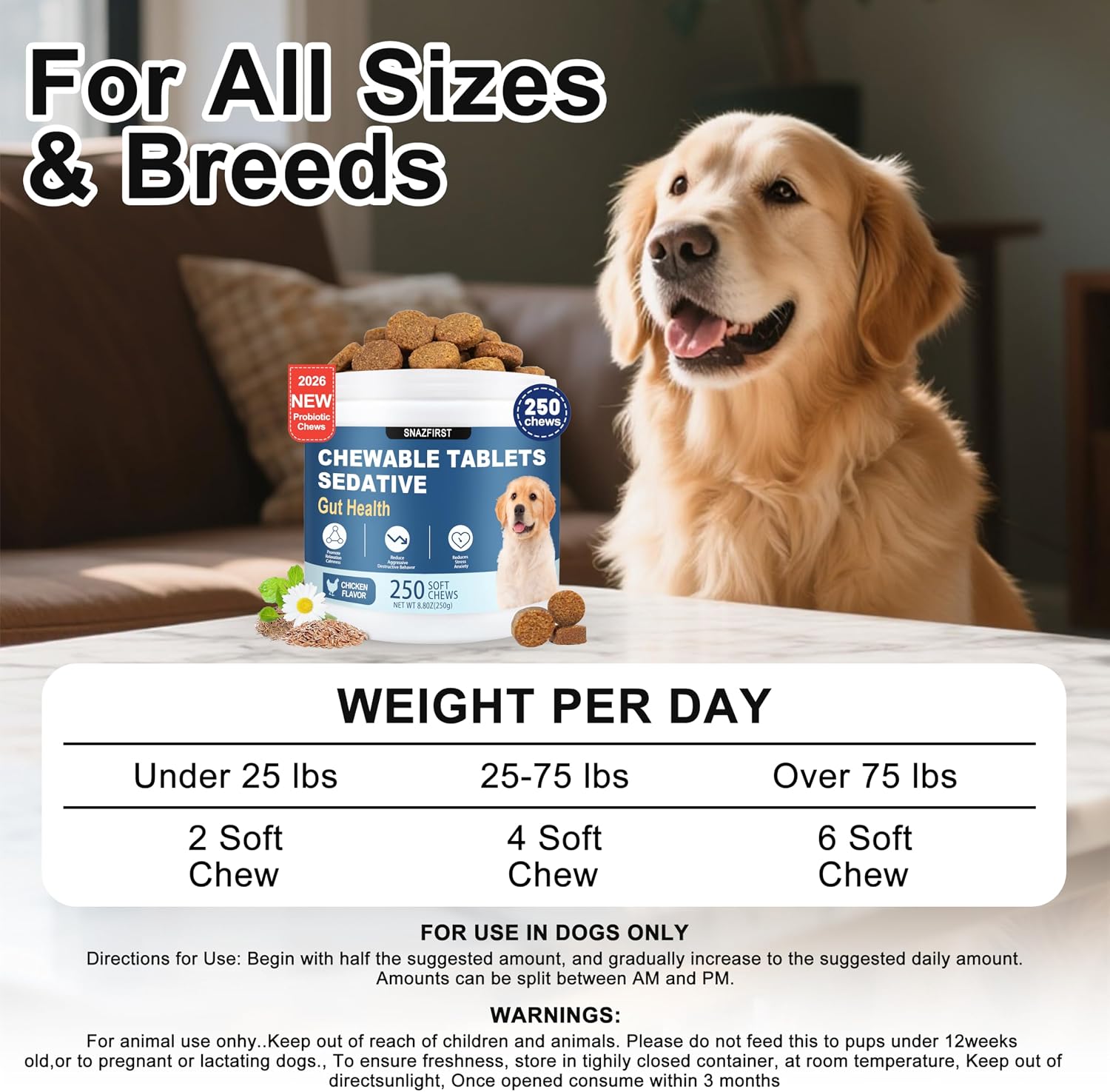 SnazFirst imported USA dog health supplements container