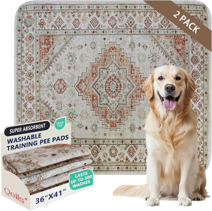 Qeils Reusable Puppy Pads, Washable Pee Pads Super Absorbent Dog Training Pads, Non-Slip Leakproof Wee Wee Pads for Crate, Floor, Potty Pads Feeding Mat Dog Pee 2 Pack 18"x24" - Image 11