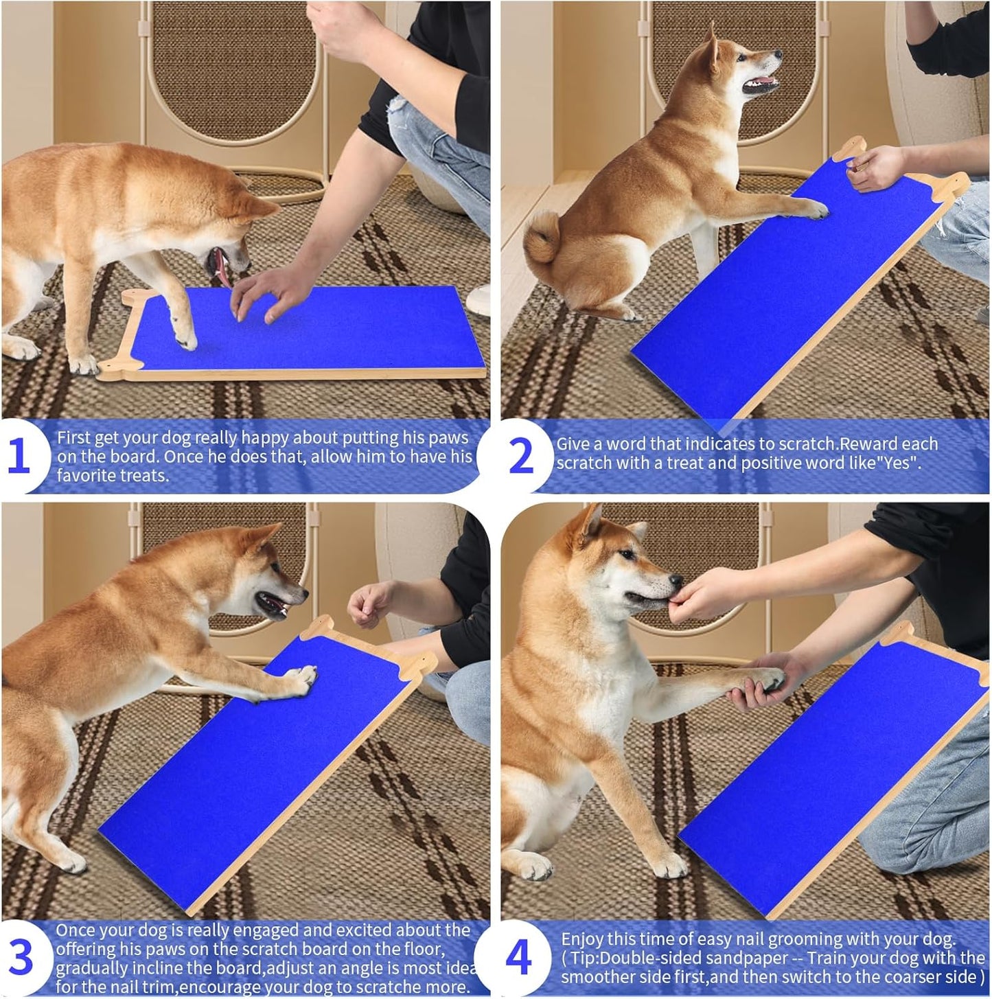 Dog Scratch Board Large Scratching Pad Multi-Functional Trimming Tool Alternative to Dog Nail Clippers and Pet Grinders Pet Nails Care for Dogs&Cats,Interactive Grooming Tool - Image 9