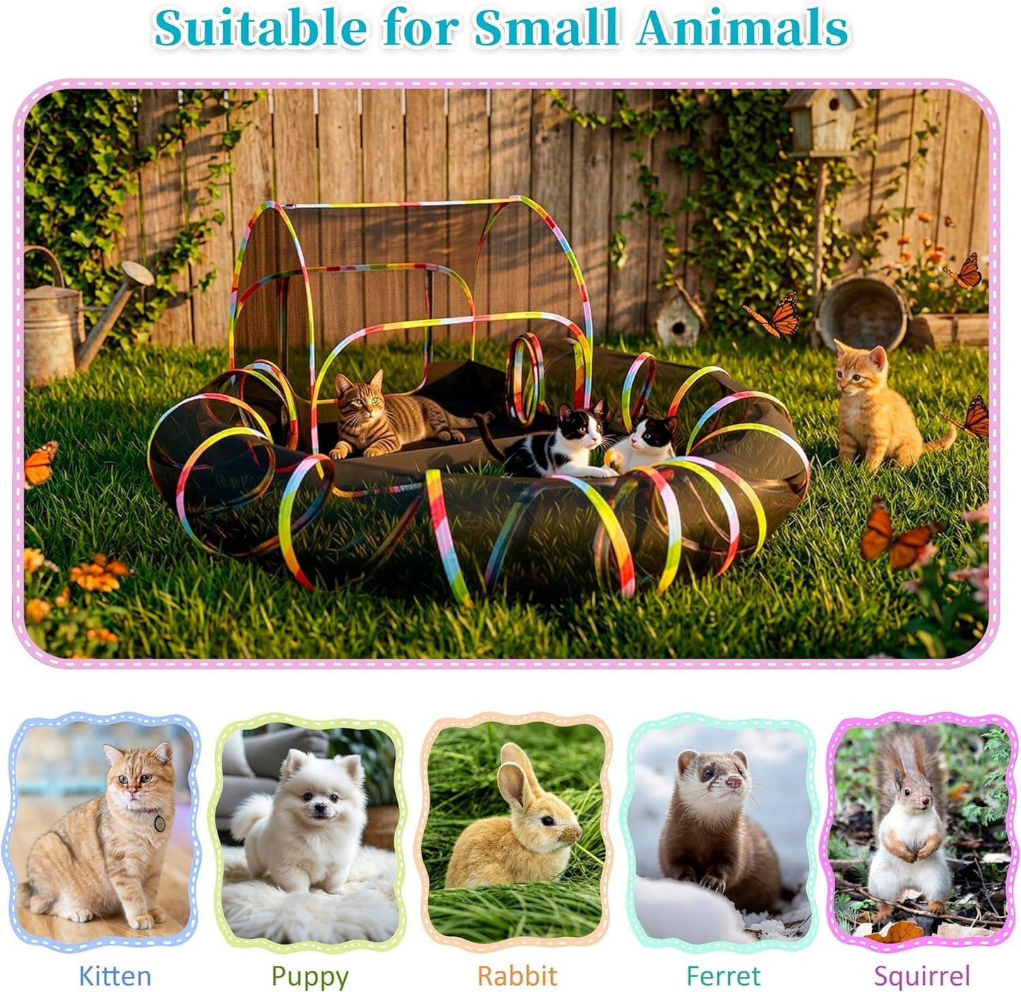 Waterproof Oxford fabric base of the portable small animal playpen showing its sturdy frame