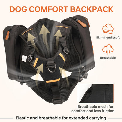 Close up view of the quick-poop bag dispenser on the left pocket.