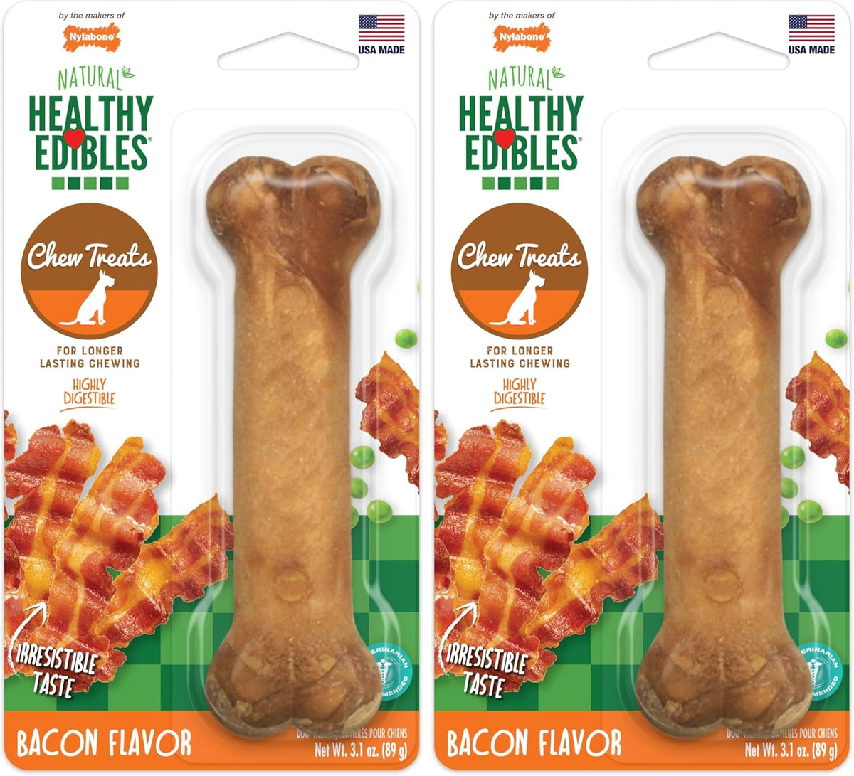 Nylabone Healthy Edibles Natural Dog Chews Long Lasting Roast Beef Flavor Treats for Dogs, Medium/Wolf (2 Count) - Image 15