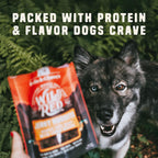 Side view of Stella & Chewy's beef and lamb jerky nuggets bag.