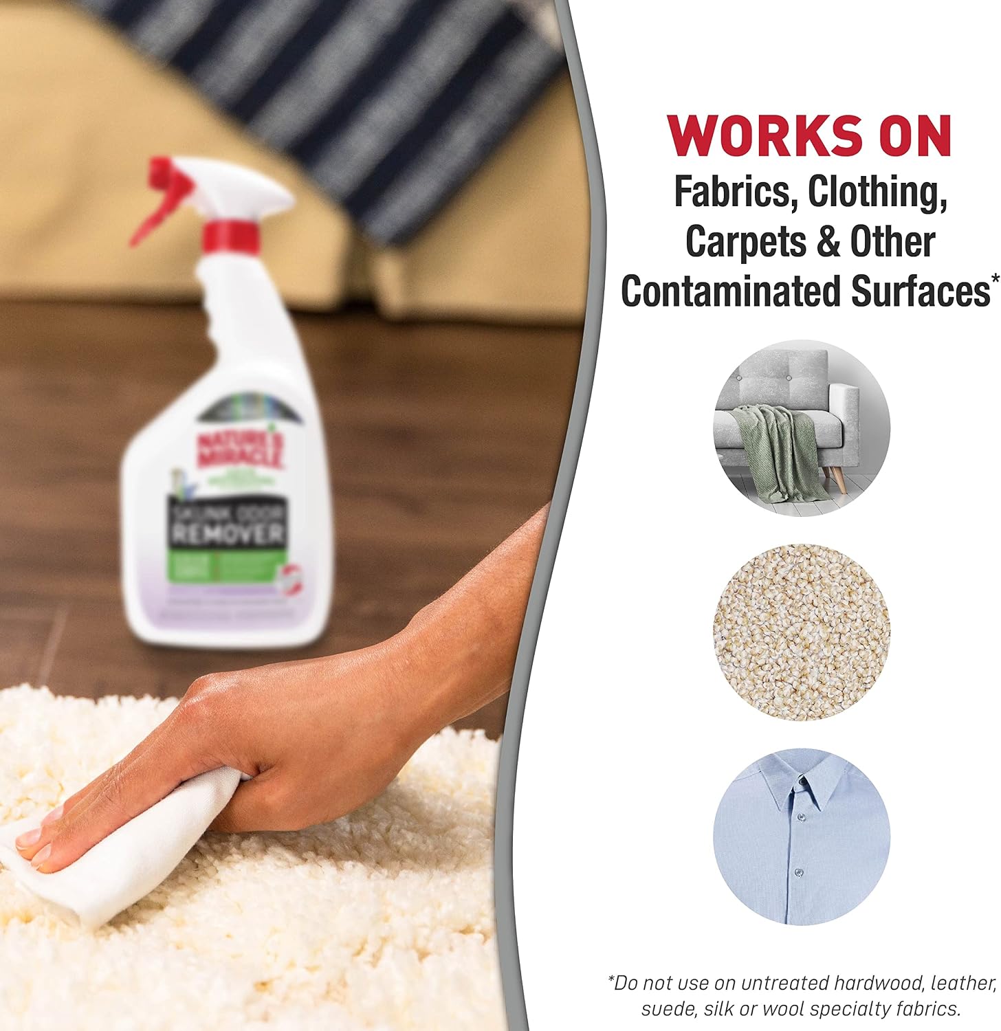 Nature's Miracle Skunk Odor Remover with Lavender Scent, 32 Fluid Ounces, Removes Skunk Odors On Fabrics, Clothing, Carpets And Other Surfaces - Image 9