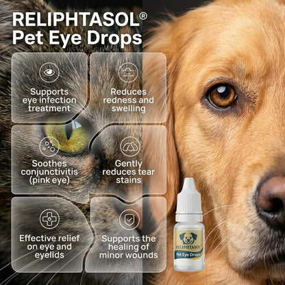 Reliphtasol sterile pet eye solution for cat allergy relief close up