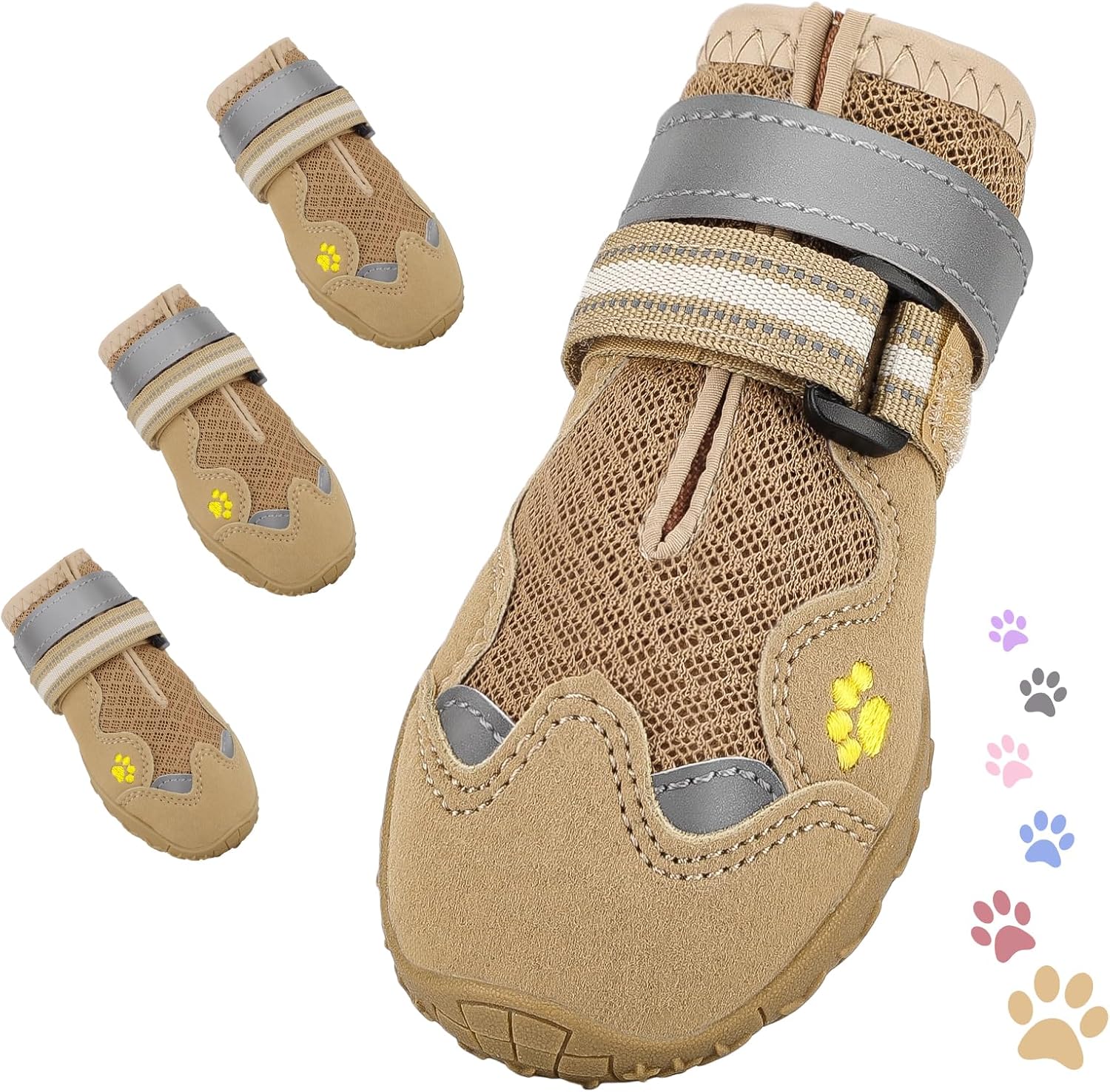 Fishoaky mesh dog shoes front view for paw protection