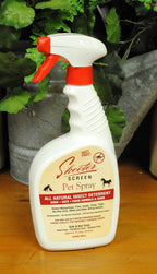 Skeeter Screen 32 ounce animal insect deterrent showing directions for stall and coop usage